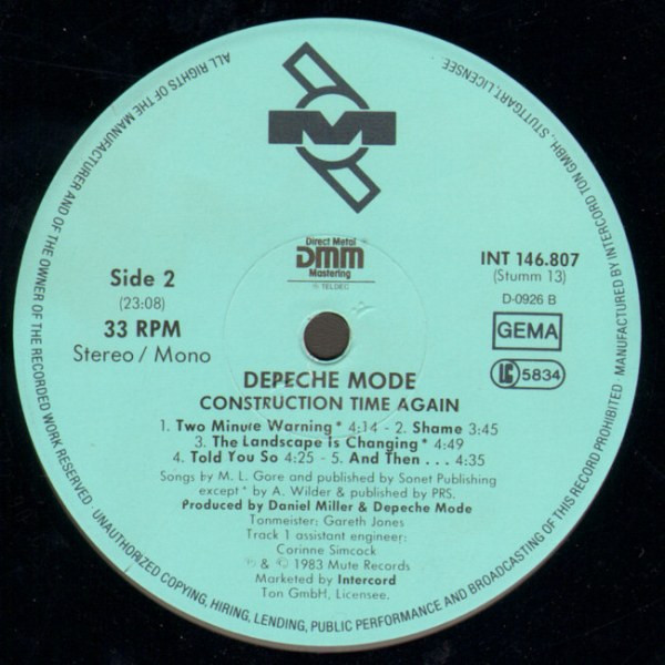 Depeche Mode - Construction Time Again | Mute (INT 146.807) - 4 Depeche Mode - Construction Time Again | Mute (INT 146.807) - 4