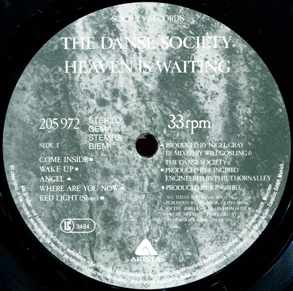 The Danse Society - Heaven Is Waiting | Arista (205 972) - 3 The Danse Society - Heaven Is Waiting | Arista (205 972) - 3