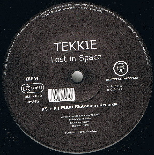 DJ Tekkie - Lost In Space | Blutonium Records (BLU - 030) - 3