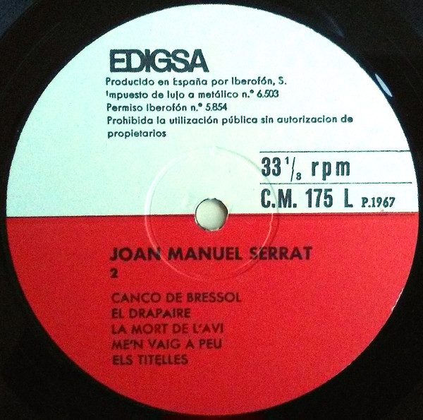 Joan Manuel Serrat - Ara Que Tinc Vint Anys | Edigsa (CM 175 L) - 4