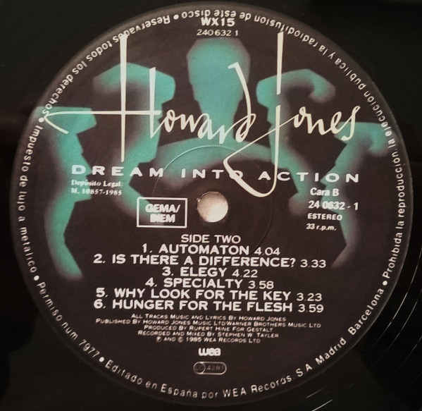 Howard Jones - Dream Into Action | WEA (240632-1) - 3 Howard Jones - Dream Into Action | WEA (240632-1) - 3