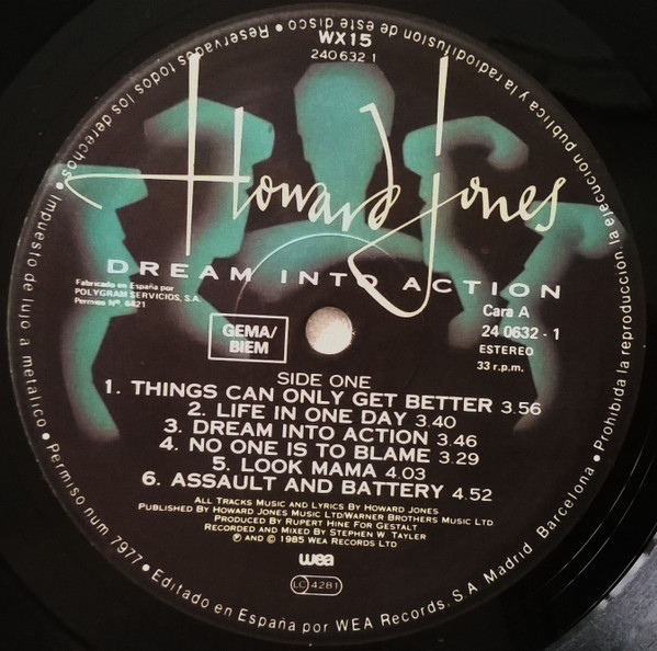 Howard Jones - Dream Into Action | WEA (240632-1) - 2 Howard Jones - Dream Into Action | WEA (240632-1) - 2