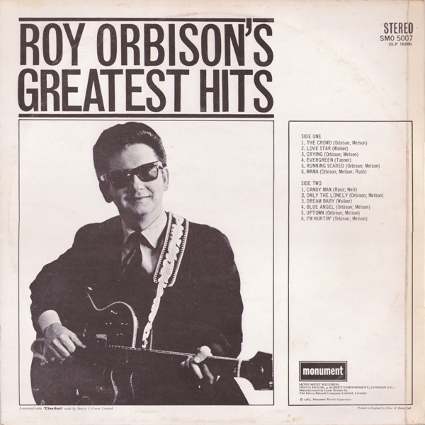 Roy Orbison - Roy Orbison's Greatest Hits | Monument (SMO 5007) - 2