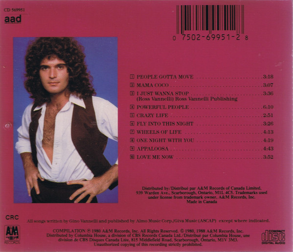 Gino Vannelli - The Best Of Gino Vannelli [CD] | A&M Records (CD 569951) - 2