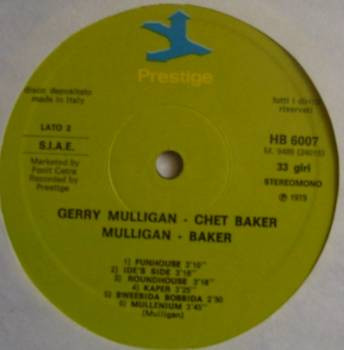 Gerry Mulligan , Chet Baker - Mulligan / Baker | Prestige (HB 6007) - 2