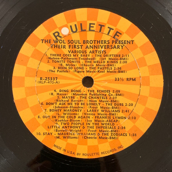 Various - The WOL Soul Brothers Present Their First Anniversary/Soul Souvenirs | Roulette (R-25337) - 3