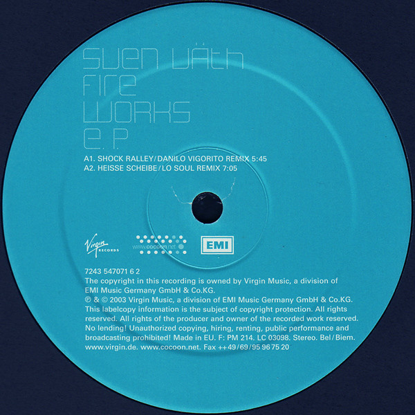 Sven Väth - Fire Works E.P. | Virgin (7243 5 47071 6 2) - 3