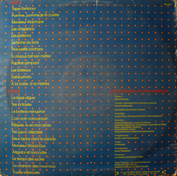Tape-Tambour - Les Chansons De Tape-Tambour [Vinyl] | Kébec-Disc (KDS-566) - 2