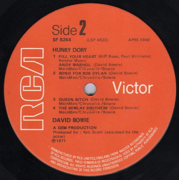 David Bowie - Hunky Dory | RCA Victor (SF 8244) - 4