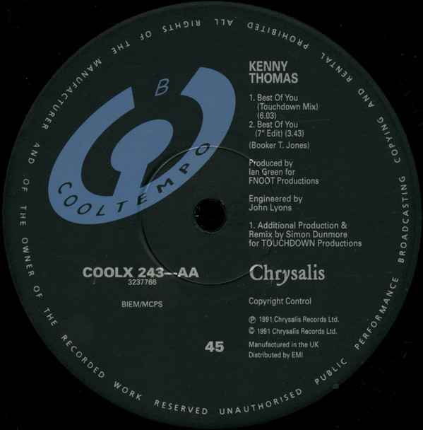 Kenny Thomas - Best Of You | Cooltempo (COOLX 243) - 4 Kenny Thomas - Best Of You | Cooltempo (COOLX 243) - 4