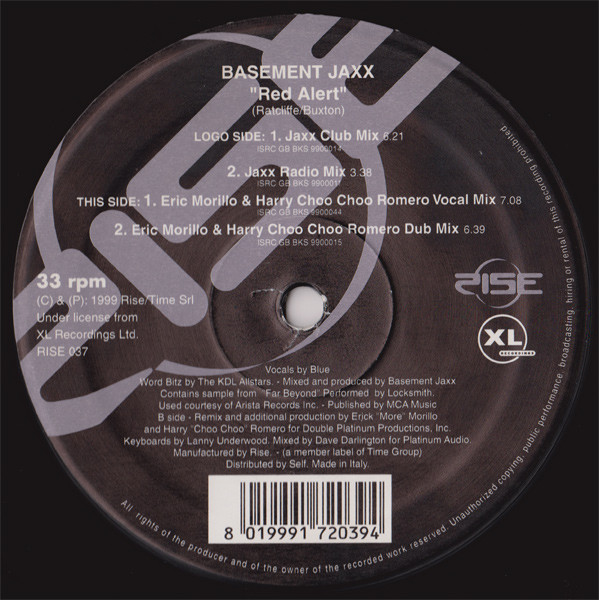 Basement Jaxx - Red Alert | Rise (RISE 037) - 3