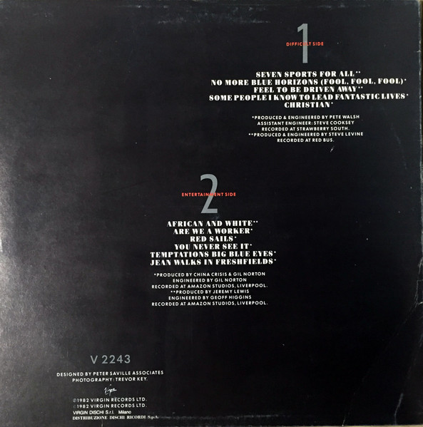 China Crisis - Difficult Shapes & Passive Rhythms - Some People Think It's Fun To Entertain | Virgin (V 2243) - 2