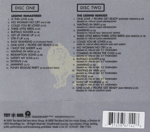 Bob Marley & The Wailers - Legend (The Best Of Bob Marley & The Wailers) | Island Records (586 714-2) - 2