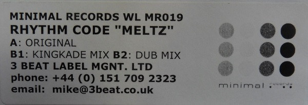 Rhythm Code - Meltz | Minimal Records (MR 019)