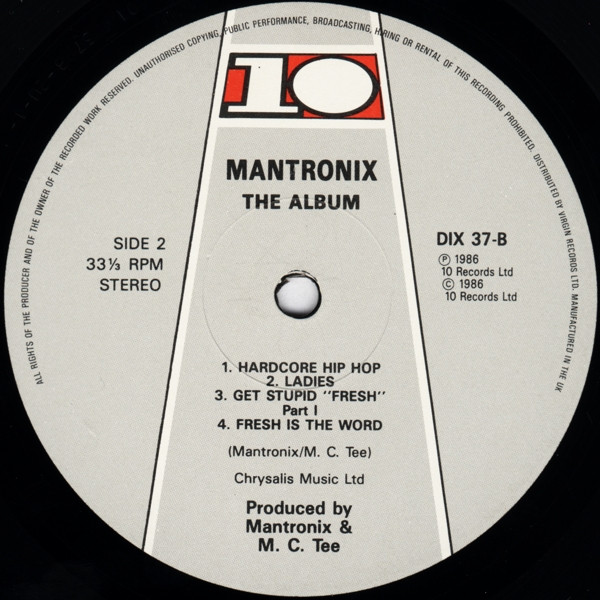Mantronix - The Album | 10 Records (DIX 37) - 4