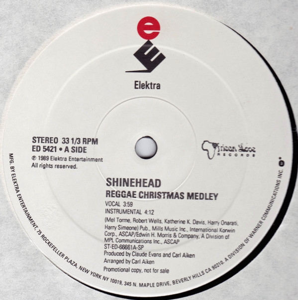Shinehead - Reggae Christmas Medley | Elektra (ED 5421) - main Shinehead - Reggae Christmas Medley | Elektra (ED 5421) - main
