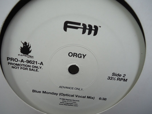 CJ Bolland / Orgy - Sugar Is Sweeter / Blue Monday | Elementree Records (PRO A 9621 A) - 2
