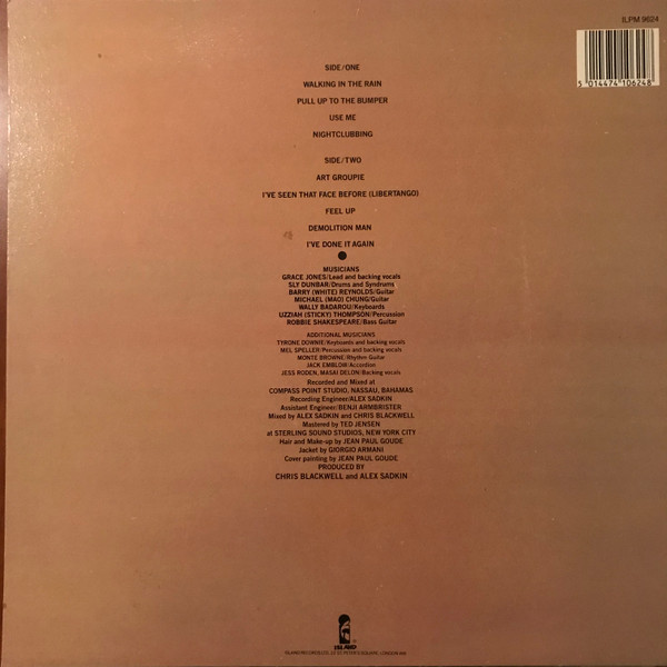 Grace Jones - Nightclubbing | Island Records (ILPM 9624) - 2 Grace Jones - Nightclubbing | Island Records (ILPM 9624) - 2