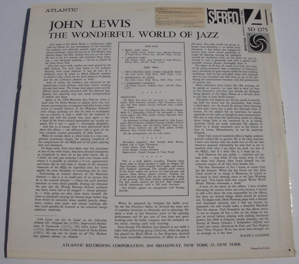 John Lewis - The Wonderful World Of Jazz | Atlantic (SD 1375) - 2