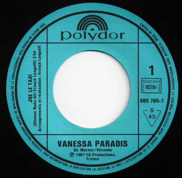 Vanessa Paradis - Joe Le Taxi | Polydor (885 765-7) - 4