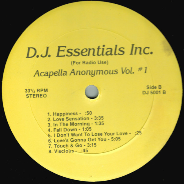Various - Acapella Anonymous Vol. #1 | DJ Essentials Inc. (DJ 5001) - 2