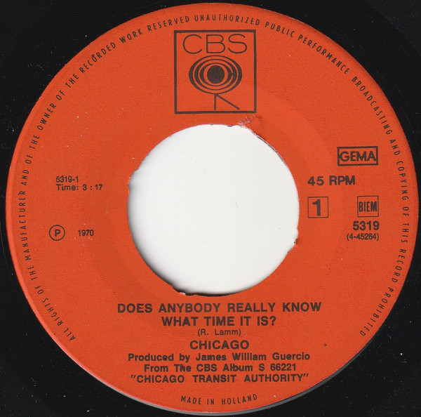 Chicago - Does Anybody Really Know What Time It Is? / Listen | CBS (5319)