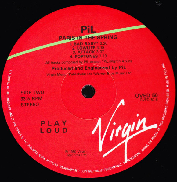 Public Image Limited - Paris Au Printemps = Paris In The Spring | Virgin (OVED 50) - 4
