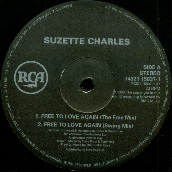 Suzette Charles - Free To Love Again | RCA (74321 15837-1) - 2