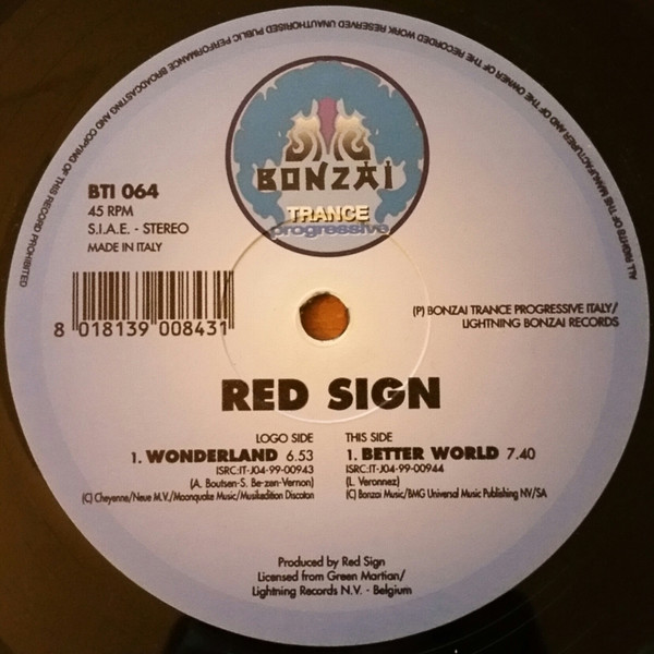 Red Sign - Wonderland | Bonzai Trance Progressive Italy (BTI 064)