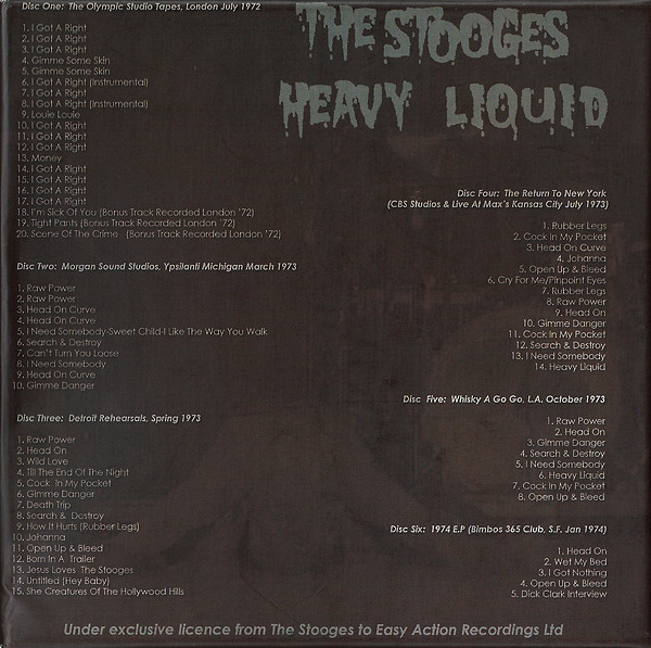 The Stooges - Heavy Liquid - 6CD SET | Easy Action (EARS003) - 2 The Stooges - Heavy Liquid - 6CD SET | Easy Action (EARS003) - 2