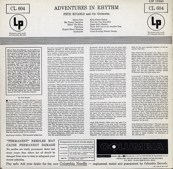 Pete Rugolo Orchestra - Adventures In Rhythm | CBS (LSP 15560) - 2
