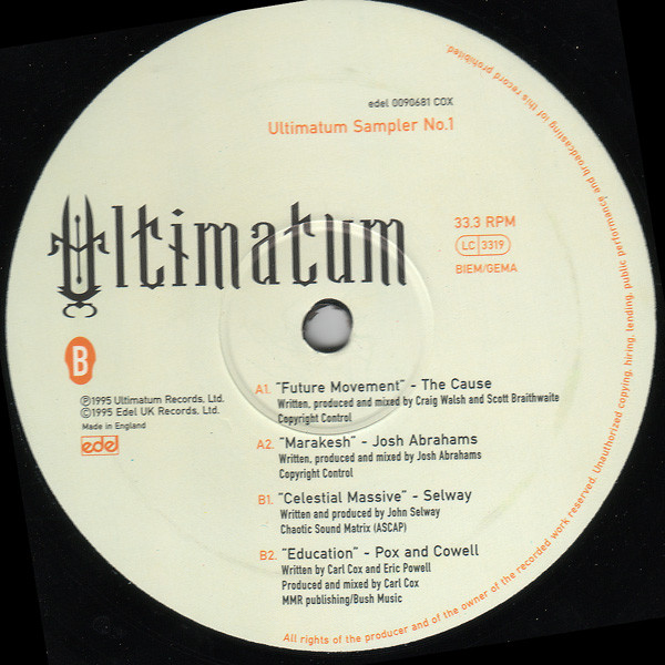 Various - Ultimatum No.1: Expand Your Mind Or Lose It Completely | Worldwide Ultimatum Records (0090681COX) - 3