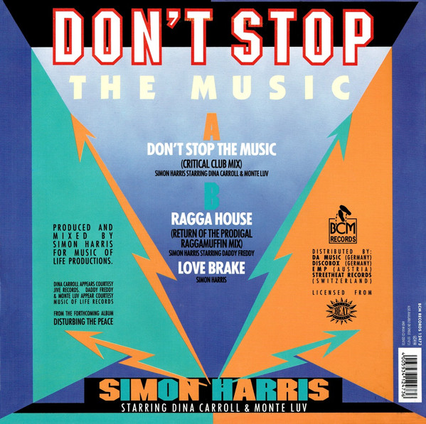 Simon Harris Starring Dina Carroll & Monte Luv - Don't Stop The Music | BCM Records (BCM 12473) - 2 Simon Harris Starring Dina Carroll & Monte Luv - Don't Stop The Music | BCM Records (BCM 12473) - 2