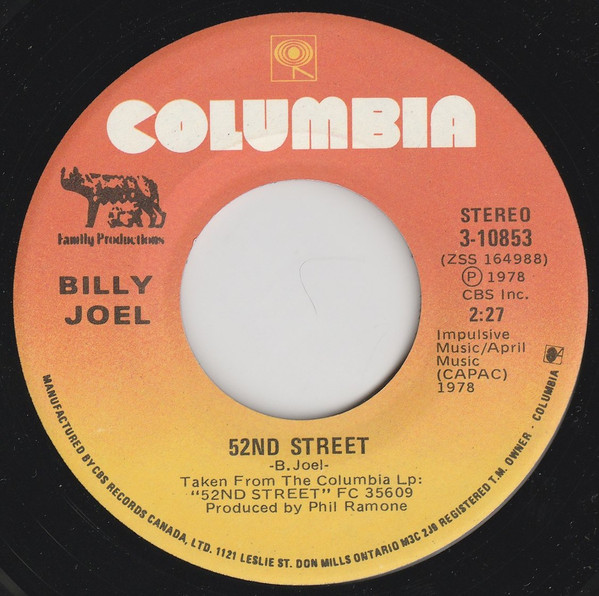 Billy Joel - My Life / 52nd Street | Columbia (3-10853) Billy Joel - My Life / 52nd Street | Columbia (3-10853)