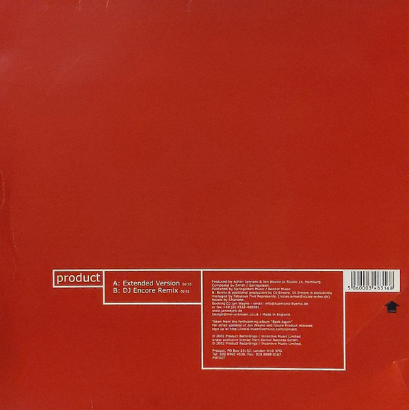 Jan Wayne - Because The Night | Product Recordings (PDT02T) - 2