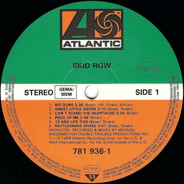 Skid Row - Skid Row | Atlantic (781 936-1) - 3 Skid Row - Skid Row | Atlantic (781 936-1) - 3