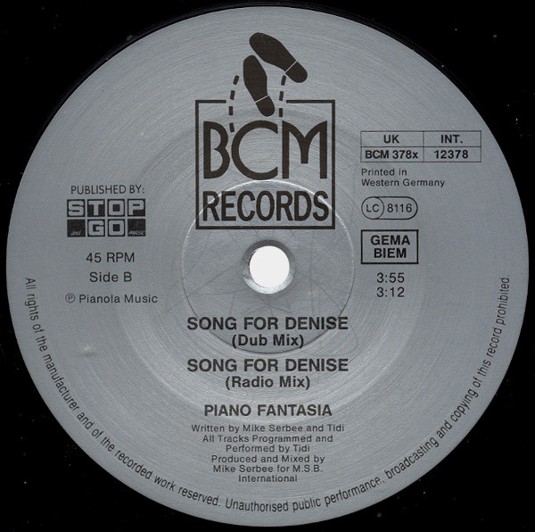 Piano Fantasia - Song For Denise | BCM Records (BCM 378x) - 4