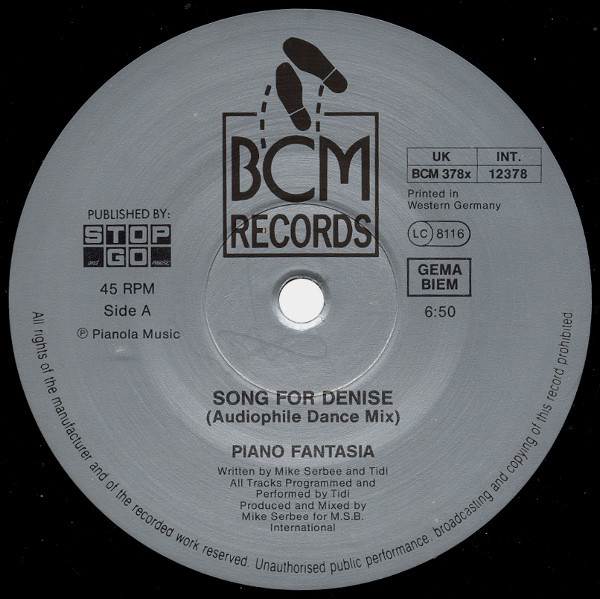 Piano Fantasia - Song For Denise | BCM Records (BCM 378x) - 3