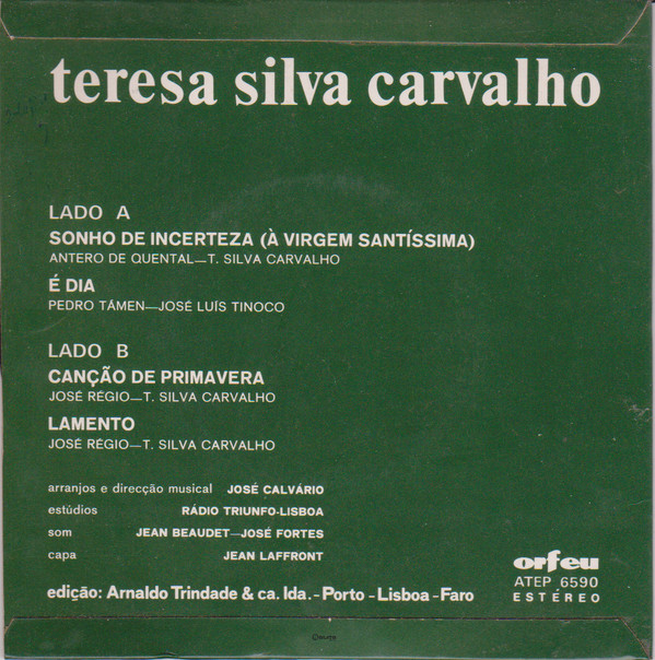 Teresa Silva Carvalho - Teresa Silva Carvalho | Orfeu (ATEP 6590) - 2