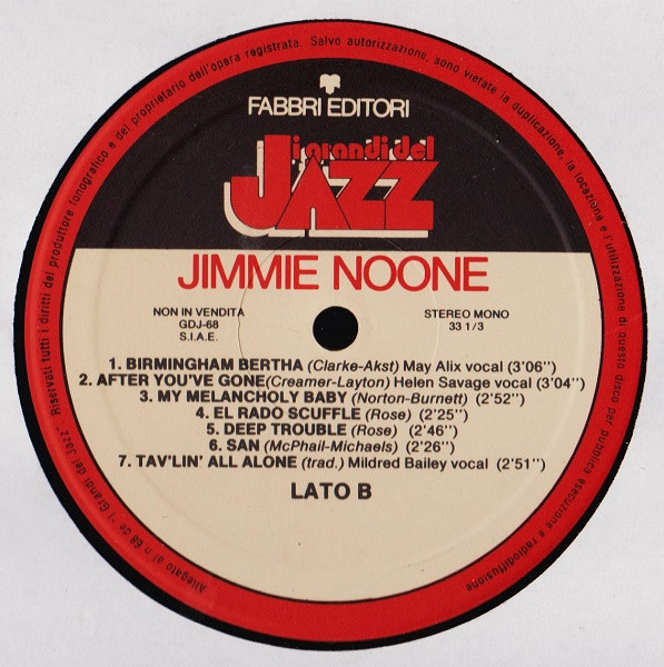 Jimmie Noone - Jimmie Noone | Fabbri Editori (GdJ 68) - 4