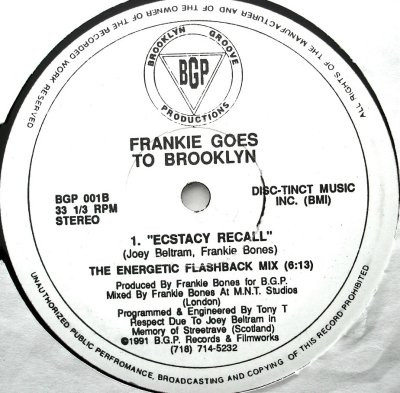 Frankie Goes To Brooklyn - The Rhythm / Ecstacy Recall | Brooklyn Groove Productions (BGP 001)