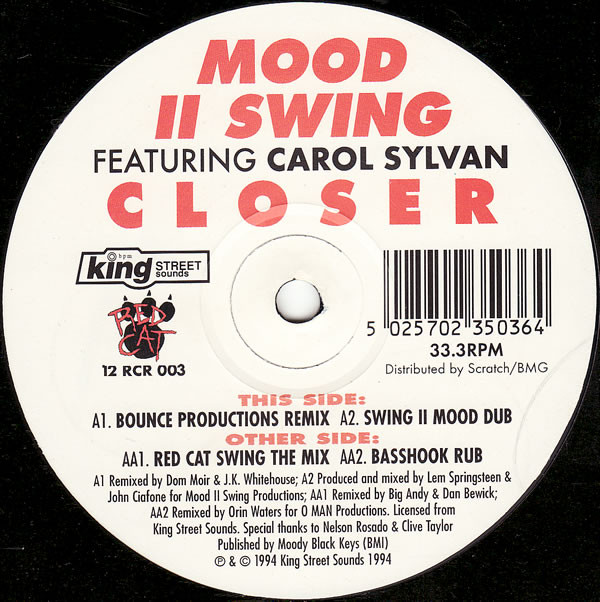Mood II Swing  &  Carol Sylvan - Closer '95 (The Mixes) | Red Cat (12 RCR 003)