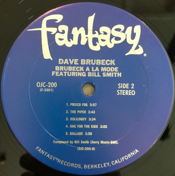 Dave Brubeck Featuring William O. Smith - Brubeck A La Mode | Original Jazz Classics (OJC-200) - 4