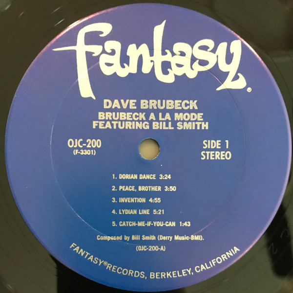 Dave Brubeck Featuring William O. Smith - Brubeck A La Mode | Original Jazz Classics (OJC-200) - 3