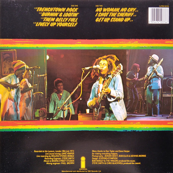 Bob Marley & The Wailers - Live! | Island Records (ILPM 9376) - 2
