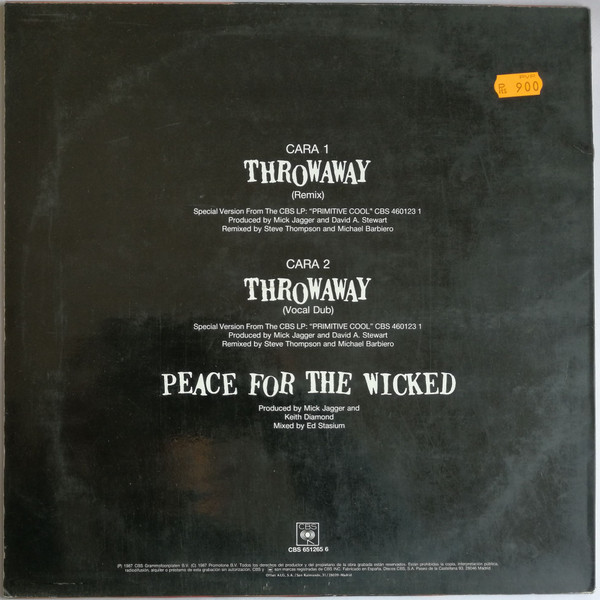 Mick Jagger - Throwaway (Remix) | CBS (651265 6) - 2