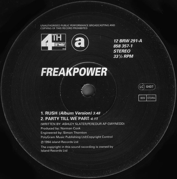 Freak Power - Rush | 4th & Broadway (12 BRW 291) - 3 Freak Power - Rush | 4th & Broadway (12 BRW 291) - 3