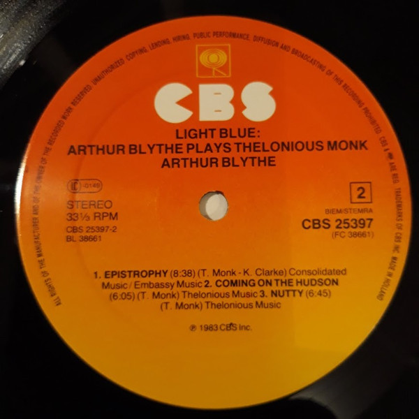Arthur Blythe - Light Blue: Arthur Blythe Plays Thelonious Monk | CBS (25397) - 4