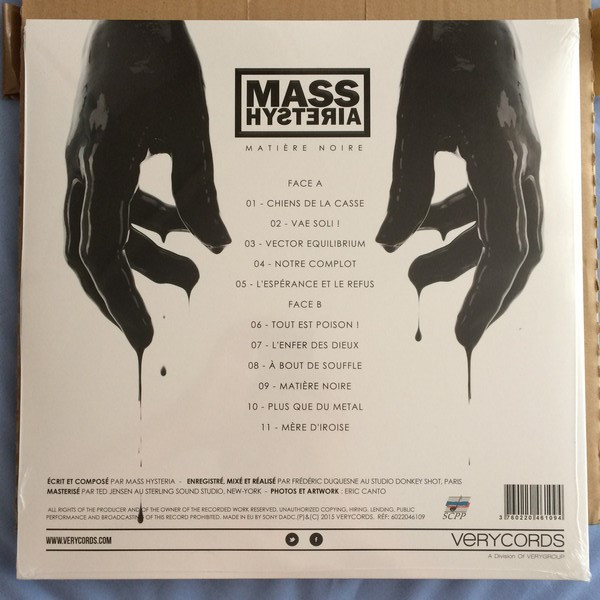 Mass Hysteria - Matière Noire | Verycords (6022046109) - 2