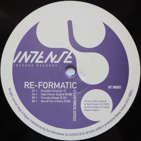 Re-Formatic - Stealth Technology E.P. | Intense Records (INT 986601) - main